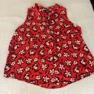 Flowered button down blouse size M